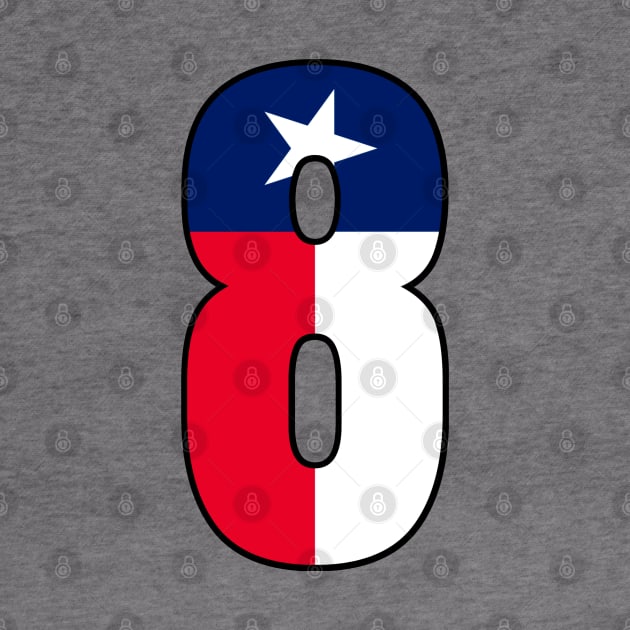 Number 8 Texas Flag by la chataigne qui vole ⭐⭐⭐⭐⭐